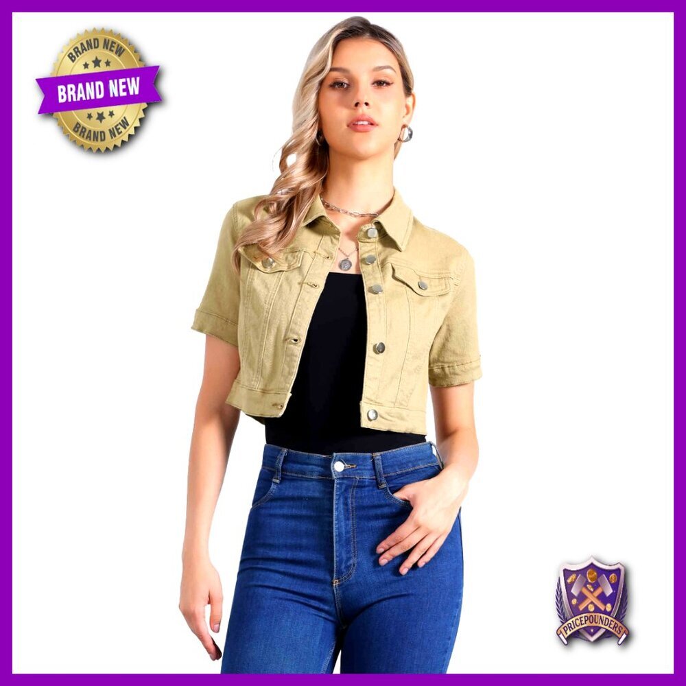 Casual Denim Jacket Short Sleeve Crop Classic Y2K Retro Chic Summer Wear
